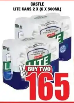 Boxer Liquors Castle lite cans offer