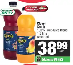 Spar Clover Krush 100% Fruit Juice Blend Assorted offer