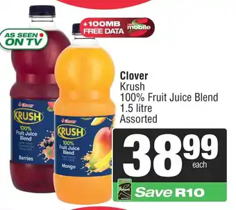 Spar Clover Krush 100% Fruit Juice Blend Assorted offer
