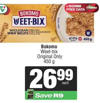 Spar Bokomo Weet-bix Original Only offer