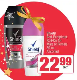 Spar Shield Anti-Perspirant Roll-On for Male or Female Assorted offer