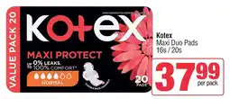 Spar Kotex Maxi Duo Pads offer