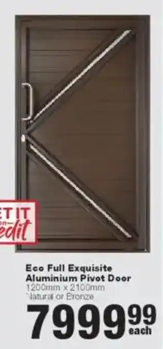 Build It Eco Full Exquisite Aluminium Pivot Door offer