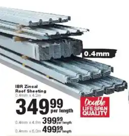 Build It IBR Zincal Roof Sheeting offer