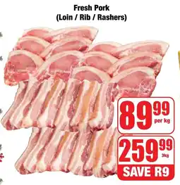 Boxer Superstores Fresh Pork Loin/ Rib/ Rashers offer