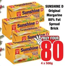 Boxer Superstores SUNSHINE D Original Margarine 80% Fat Spread Brick offer