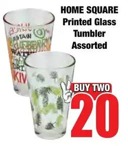 Boxer Superstores HOME SQUARE Printed Glass Tumbler Assorted offer