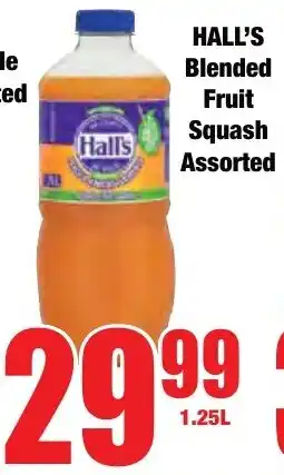 Boxer Superstores HALL'S Blended Fruit Squash Assorted offer