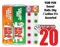 Boxer Superstores YUM FUN Sweet Rolls/ Lollies Assorted offer