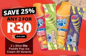 Checkers Ola Paddle Pop Ice Cream All Variants offer