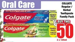 Boxer Superstores COLGATE Regular/ Herbal Toothpaste Family Pack offer