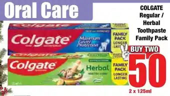 Boxer Superstores COLGATE Regular/ Herbal Toothpaste Family Pack offer