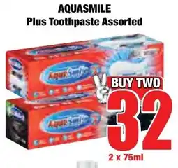 Boxer Superstores AQUASMILE Plus Toothpaste Assorted offer