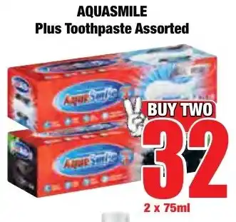 Boxer Superstores AQUASMILE Plus Toothpaste Assorted offer