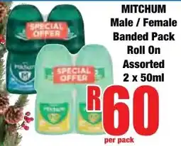 Boxer Superstores MITCHUM Male/ Female Banded Pack Roll On Assorted offer