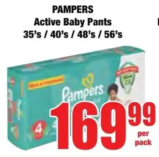 Boxer Superstores PAMPERS Active Baby Pants offer