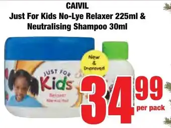 Boxer Superstores CAIVIL Just For Kids No-Lye Relaxer & Neutralising Shampoo offer
