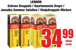 Boxer Superstores LENNON Entress Druppels/ Haarlemensis Drops/ Jamaika Gemmer Solution/ Stuipdruppels Mixture offer