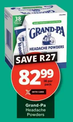 Checkers Grand-Pa Headache Powders offer