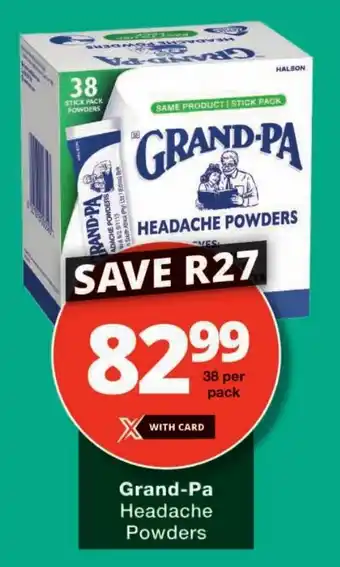 Checkers Grand-Pa Headache Powders offer