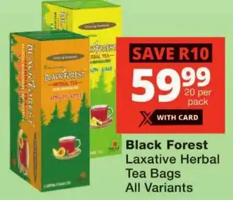 Checkers Black Forest Laxative Herbal Tea Bags All Variants offer