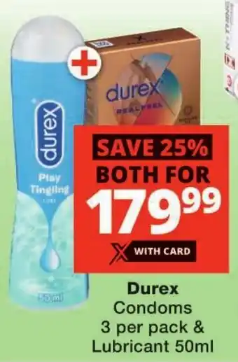 Checkers Durex Condoms & Lubricant offer