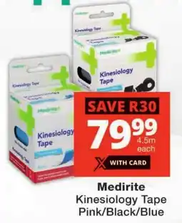 Checkers Medirite Kinesiology Tape Pink/ Black/ Blue offer