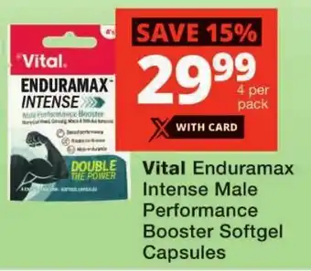 Checkers Vital Enduramax Intense Male Performance Booster Softgel Capsules offer