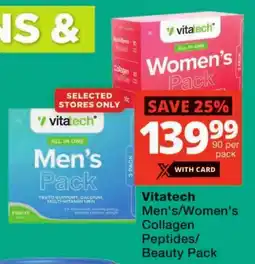 Checkers Vitatech Men's/ Women's Collagen Peptides/ Beauty Pack offer