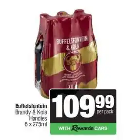 Spar Tops Buffelsfontein Brandy & Kola Handies offer