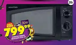 Shoprite ESSENTIALS MANUAL MICROWAVE OVEN 20L offer