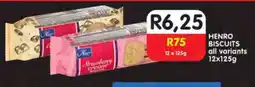 Shoprite HENRO BISCUITS all variants 12x125g offer