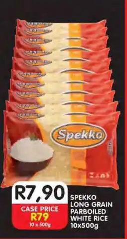 Shoprite SPEKKO LONG GRAIN PARBOILED WHITE RICE 10x500g offer
