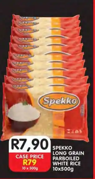 Shoprite SPEKKO LONG GRAIN PARBOILED WHITE RICE 10x500g offer