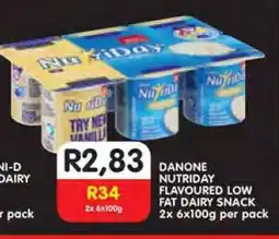 Shoprite DANONE NUTRIDAY FLAVOURED LOW FAT DAIRY SNACK offer