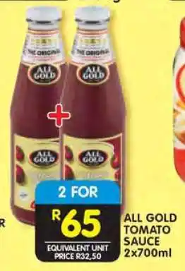Shoprite ALL GOLD TOMATO SAUCE 2x700ml offer