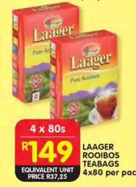 Shoprite Laager Rooibos Teabags offer
