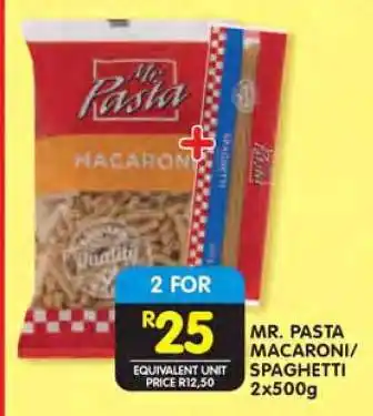 Shoprite MR. PASTA MACARONI/SPAGHETTI 2x500g offer