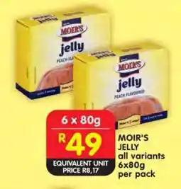 Shoprite MOIR'S JELLY all variants 6x80g per pack offer