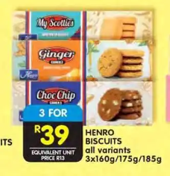 Shoprite HENRO BISCUITS offer
