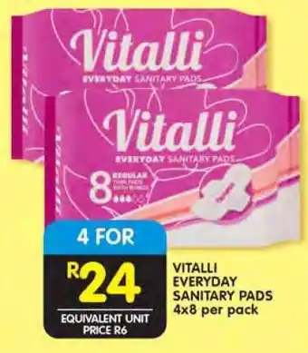 Shoprite VITALLI EVERYDAY SANITARY PADS offer