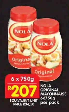 Shoprite NOLA ORIGINAL MAYONNAISE 6x750g offer