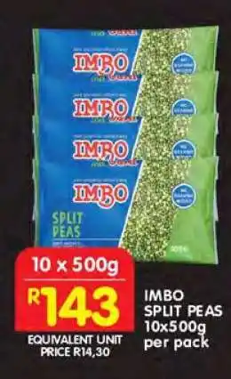 Shoprite IMBO SPLIT PEAS 10x500g offer