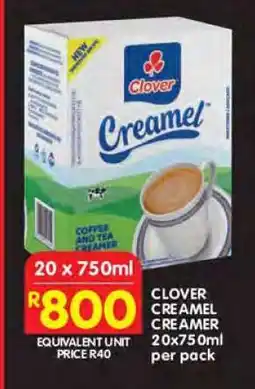 Shoprite CLOVER CREAMEL CREAMER 20x750ml per pack offer