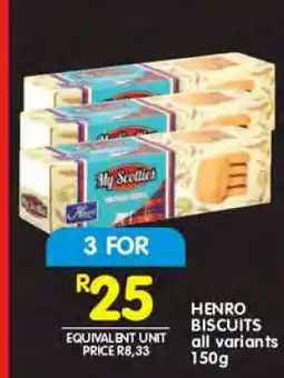 Shoprite HENRO BISCUITS all variants 150g offer