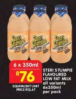 Shoprite STERI STUMPIE FLAVOURED LOW FAT MILK offer
