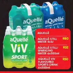 Shoprite AQUELLÉ STILL/SPARKLING WATER 6x500ml offer