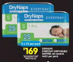 Shoprite DRYNAPS EVERYDAY DISPOSABLE NAPPIES all variants offer