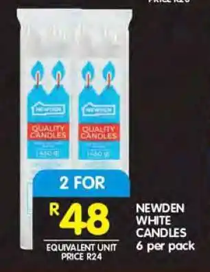 Shoprite NEWDEN WHITE CANDLES offer