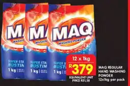 Shoprite MAQ REGULAR HAND WASHING POWDER offer